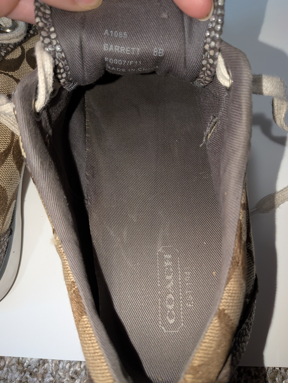 Coach Women's Signature Canvas Low-Top Sneakers in Brown and White - Picture 7 of 8